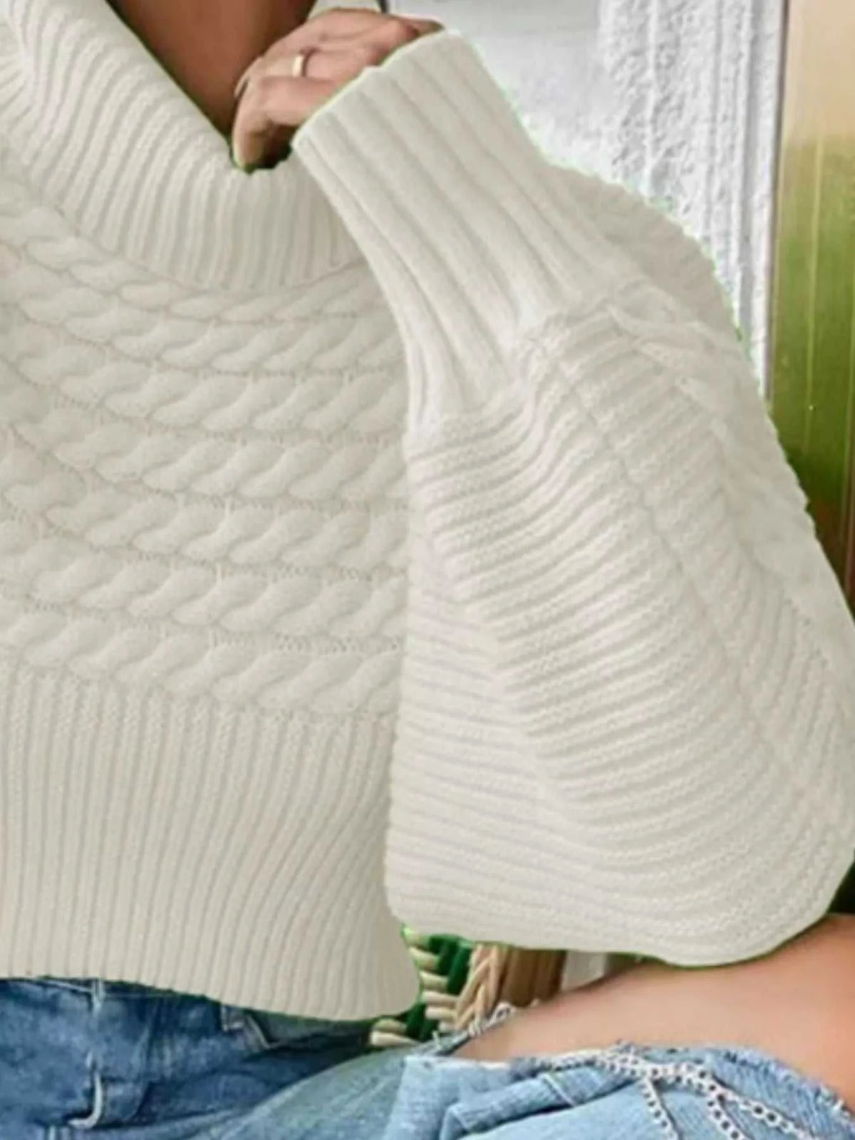 Textured Knit Turtleneck Long Sleeve Sweater 100100565063605 26 Affordable Fashion Under $100 Jerry's Apparel 
