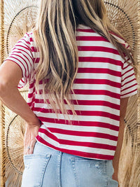 Stripe Patchwork Round Neck T Shirt 100100033040802 26 Affordable Fashion Under $100 Jerry's Apparel 