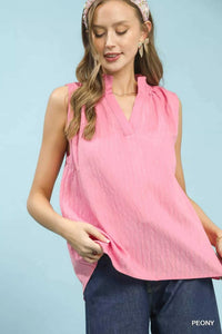 Umgee Sleeveless Textured Notch Neck Top 100100864761200 47 Affordable Fashion Under $100 Jerry's Apparel 