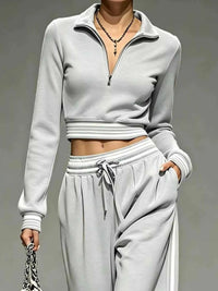 Full Size Half Zip Cropped Top and Pants Set Plus Size 101001454069686 52 Affordable Fashion Under $100 Jerry's Apparel 