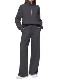 Half-Zip Sweatshirt and Wide-Leg Pants Set 101001840100593 40 Affordable Fashion Under $100 Jerry's Apparel 