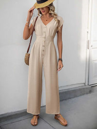 V-Neck Wide Leg Jumpsuit 100100018701016 32 Affordable Fashion Under $100 Jerry's Apparel 