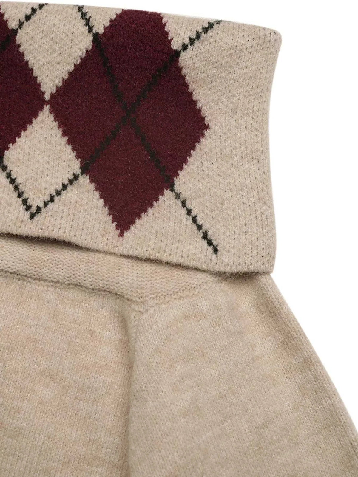 Off-Shoulder Argyle Pattern Sweater 100100066394324 44 Affordable Fashion Under $100 Jerry's Apparel 