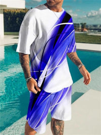 Men's Full Size Contrast Short Sleeve Top and Shorts Set Plus Size 100400384929913 27 Affordable Fashion Under $100 Jerry's Apparel 