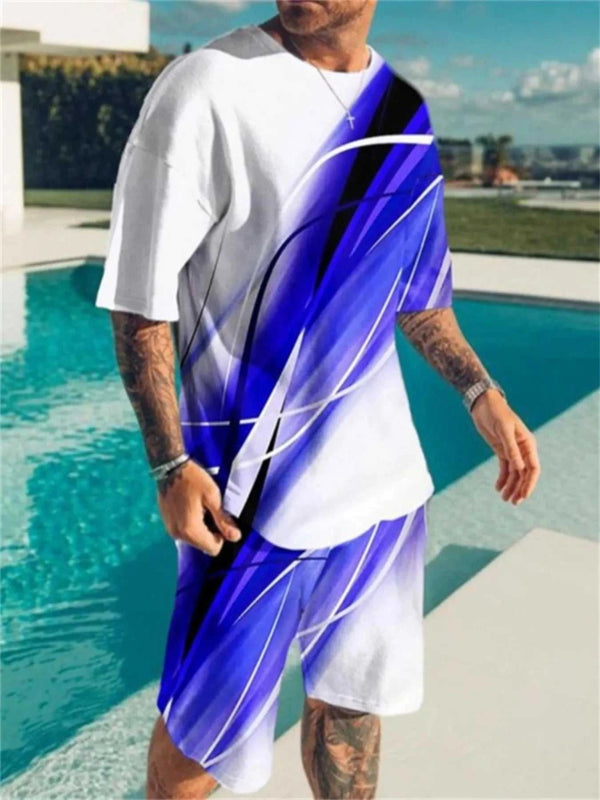 Men's Full Size Contrast Short Sleeve Top and Shorts Set Plus Size 100400384929913 27 Affordable Fashion Under $100 Jerry's Apparel 