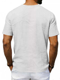Men's Full Size Casual V-Neck Linen T-Shirt Plus Size 100400496061654 26 Affordable Fashion Under $100 Jerry's Apparel 