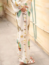 Printed Long Sleeve Shirt and Pants Set