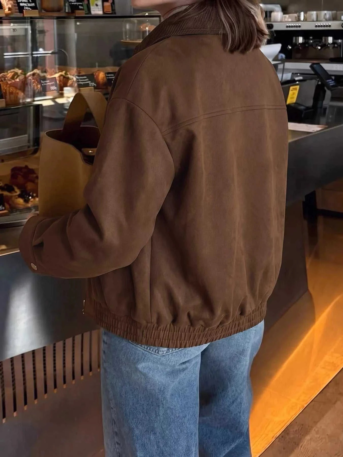 Corduroy Collar Zip-Up Jacket 100100544313647 53 Affordable Fashion Under $100 Jerry's Apparel 