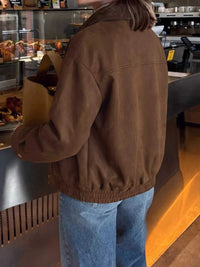 Corduroy Collar Zip-Up Jacket 100100544313647 53 Affordable Fashion Under $100 Jerry's Apparel 