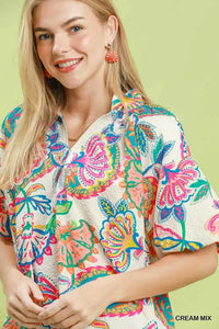 Umgee Mix Floral Print Scallop Hem Blouse 100100618091537 47 Affordable Fashion Under $100 Jerry's Apparel 