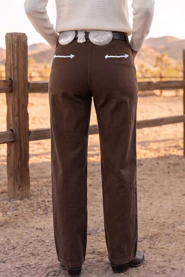 Western Colorblock Pockets Button Fly Decorative Belt Loops Straight Leg Jeans 101003087962460 63 Affordable Fashion Under $100 Jerry's Apparel 
