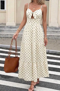 Polka Dot Tie-Front Cutout Maxi Dress 100100443826495 48 Affordable Fashion Under $100 Jerry's Apparel 