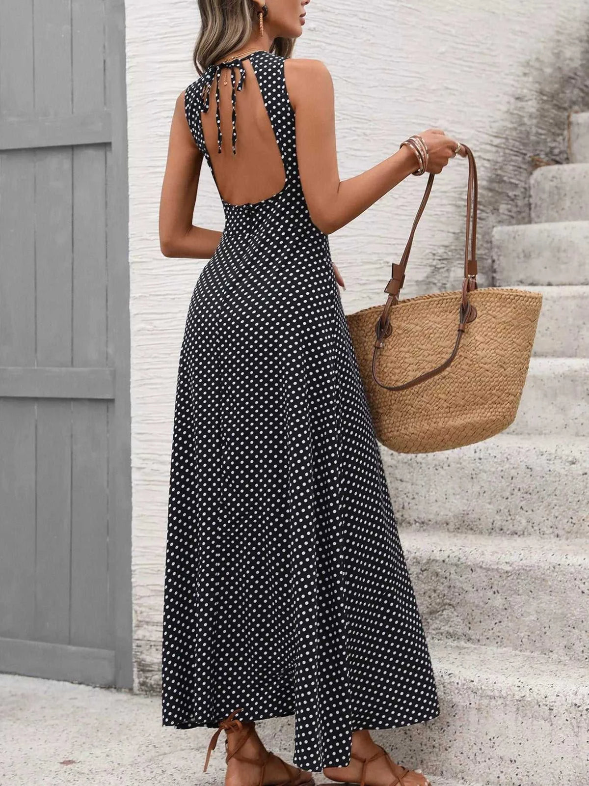 Sleeveless Polka Dot Maxi Dress 100100510800642 32 Gifts for Her Jerry's Apparel 