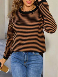 Striped Round Neck Sweater 100100080284743 49 Affordable Fashion Under $100 Jerry's Apparel 