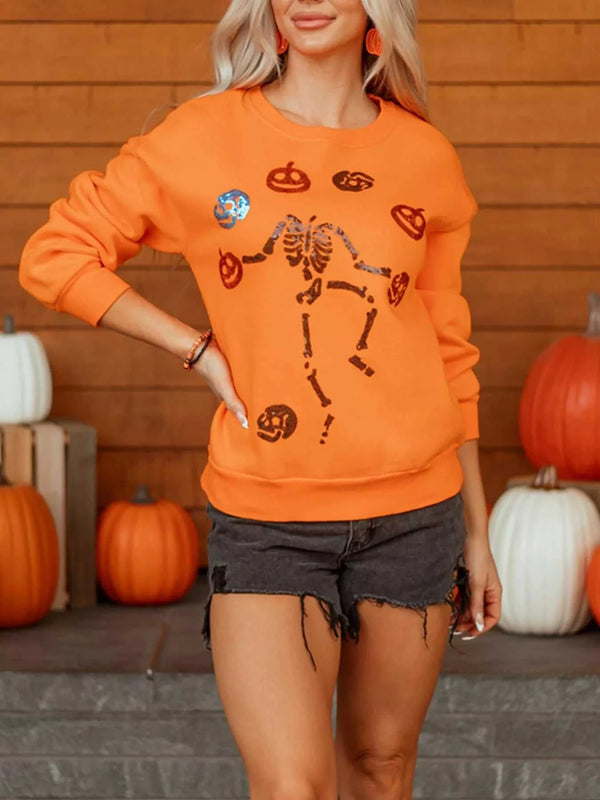 Dancing Critters Sequin Halloween Crewneck Sweatshirt 101001532289966 49 Affordable Fashion Under $100 Jerry's Apparel 