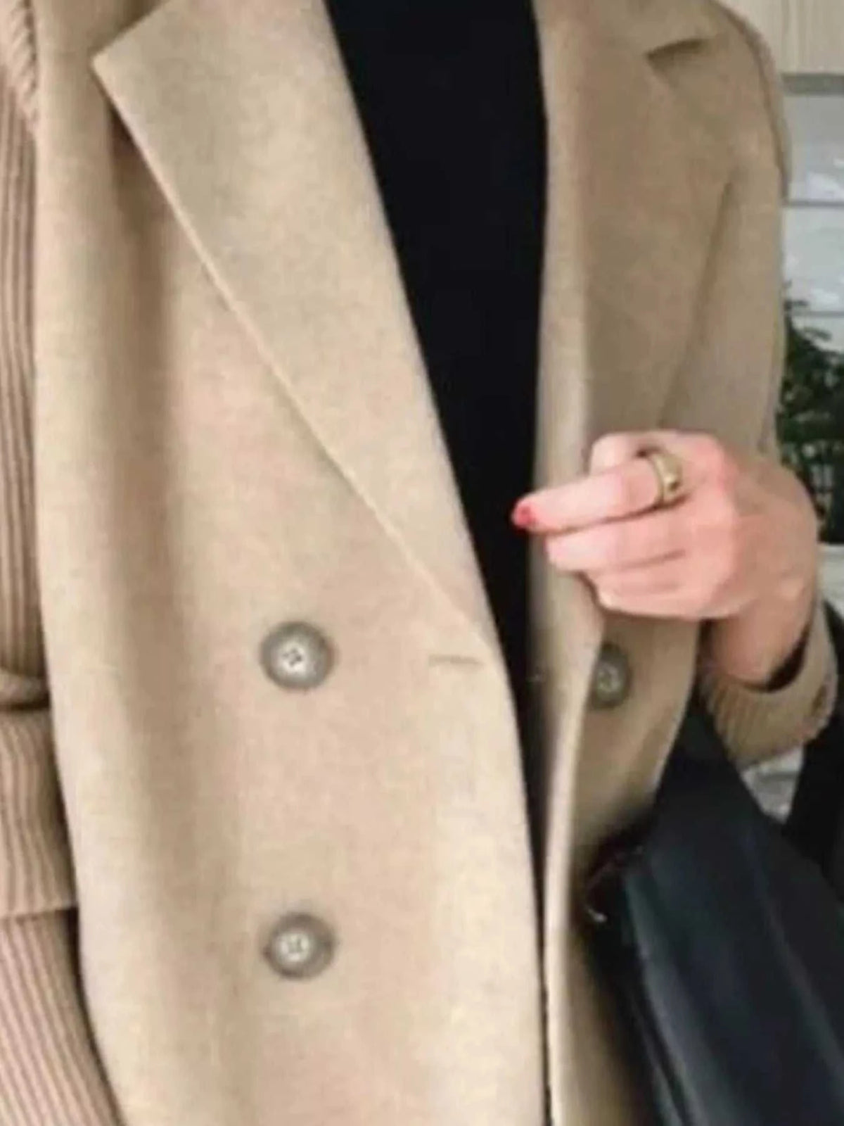 Full Size Knitted Sleeve Wool Blend Double-Breasted Blazer Plus Size 100100695520527 42 Affordable Fashion Under $100 Jerry's Apparel 