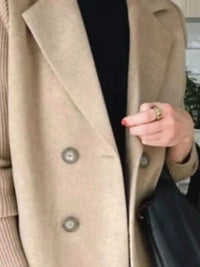 Full Size Knitted Sleeve Wool Blend Double-Breasted Blazer Plus Size 100100695520527 42 Affordable Fashion Under $100 Jerry's Apparel 