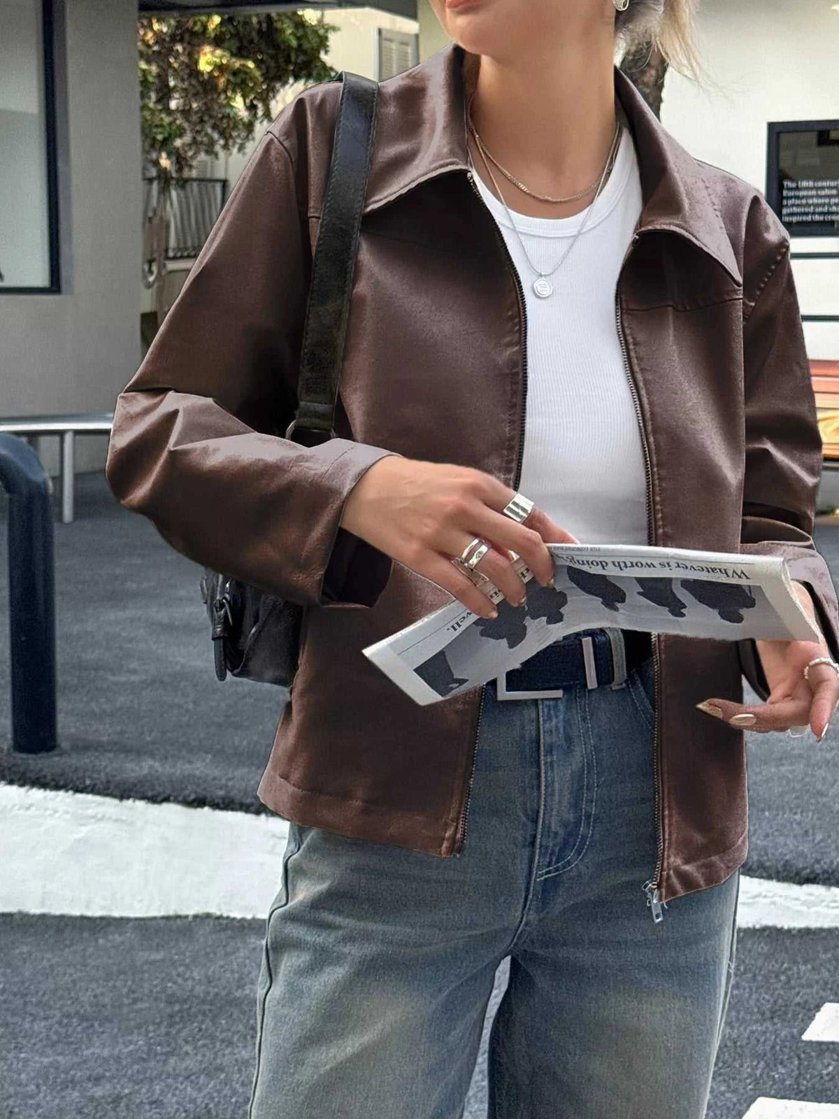 Zip Up Leather Jacket 100100499442558 99 Affordable Fashion Under $100 Jerry's Apparel 