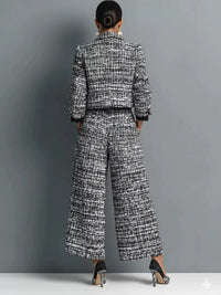 Tweed Cropped Jacket and Wide-Leg Pants Set 101001838048696 65 Affordable Fashion Under $100 Jerry's Apparel 