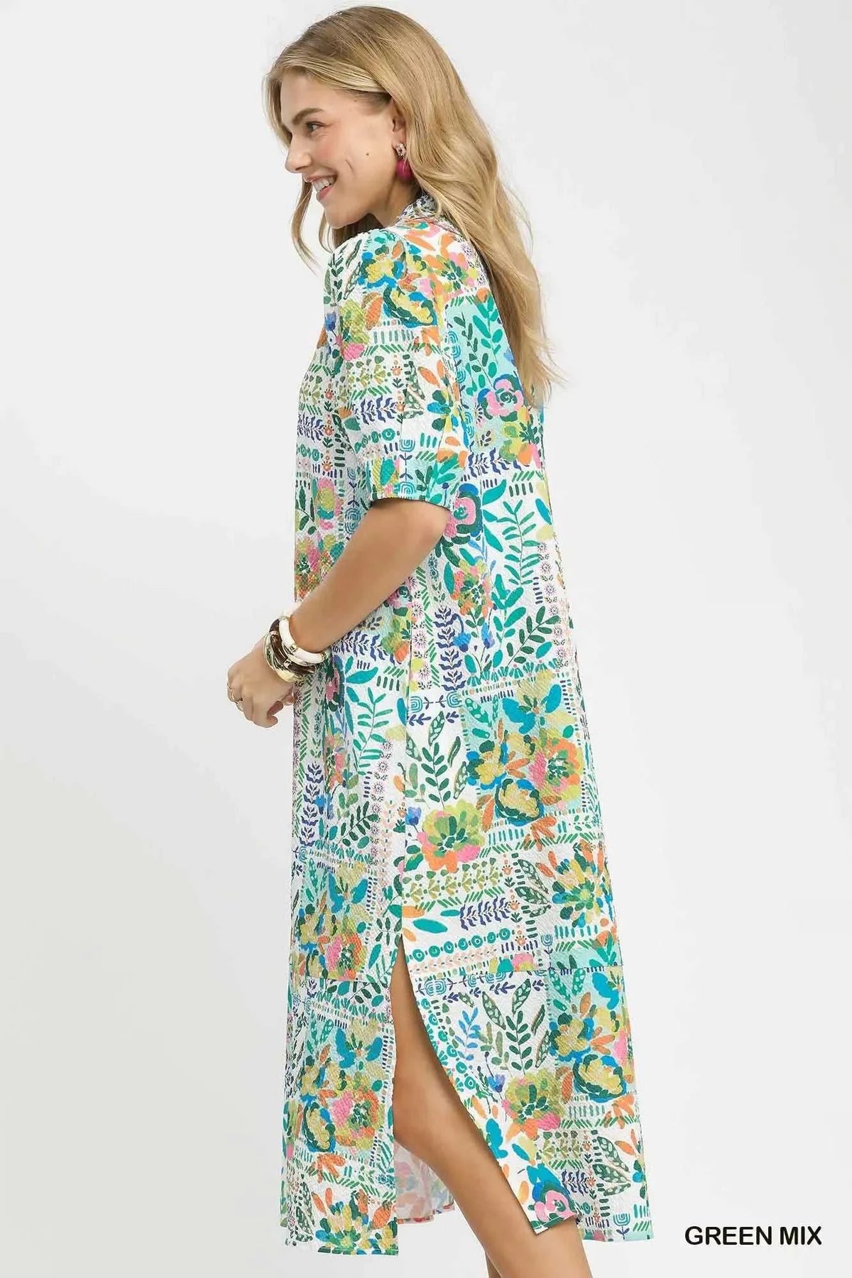 Umgee Folk Print Midi Dress with Side Pockets 100100974411206 62 Affordable Fashion Under $100 Jerry's Apparel 