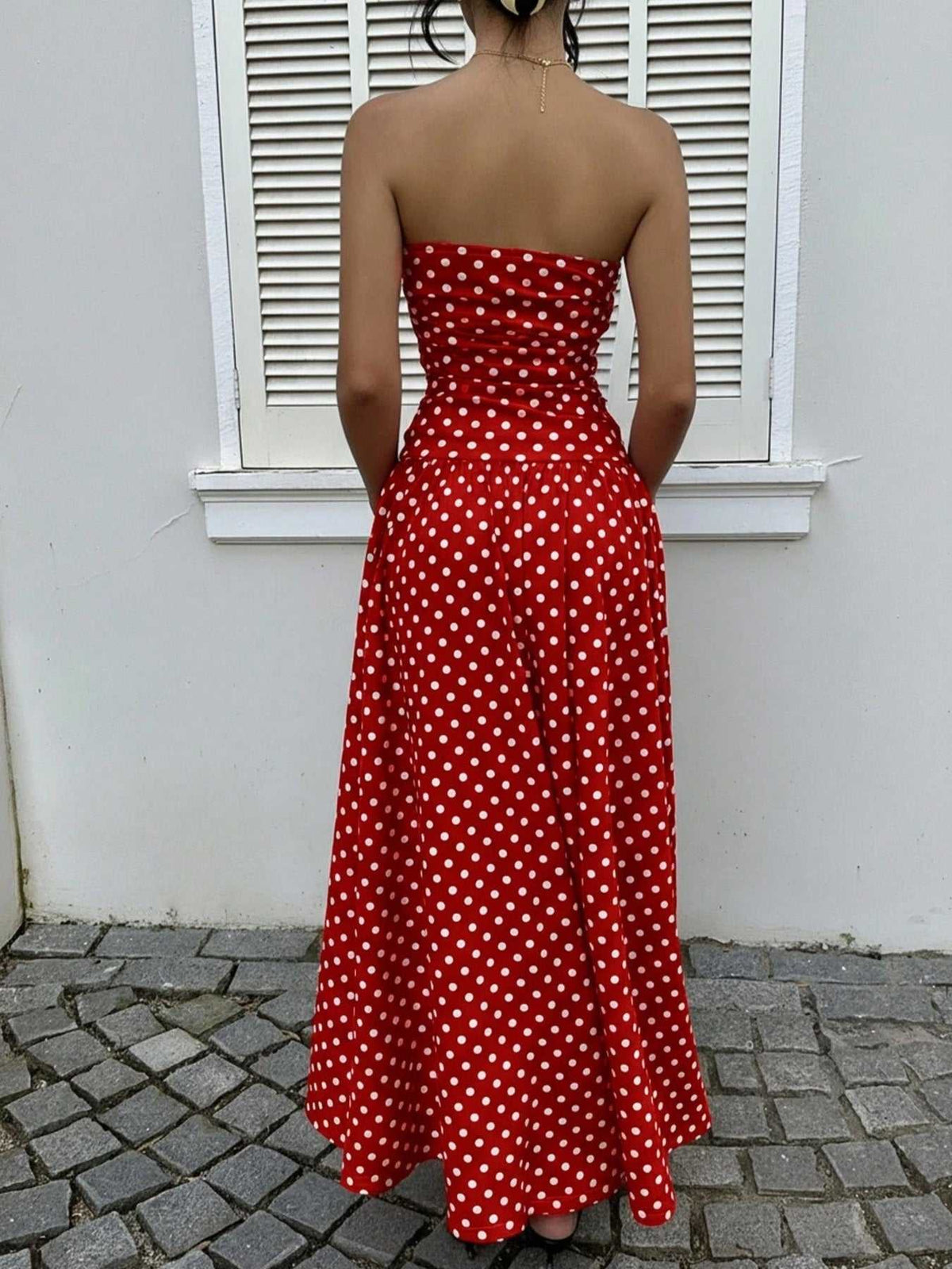 Polka Dot Strapless Maxi Dress 100100020937955 31 Gifts for Her Jerry's Apparel 