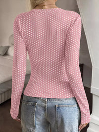 Long Sleeve Polka Dot Slim Fit T-Shirt 101001890142731 27 Affordable Fashion Under $100 Jerry's Apparel 