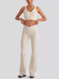 Seamless Criss-Cross V-Neck Tank and Leggings Active Set 101006885753799 113 Jerry's Apparel 