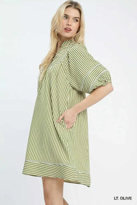 Umgee Striped Puff Sleeve Shift Dress 100100644211313 53 Gifts for Her Jerry's Apparel 