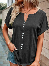 Full Size Decor Button Short Sleeve T-Shirt Plus Size 100100492662512 24 Affordable Fashion Under $100 Jerry's Apparel 