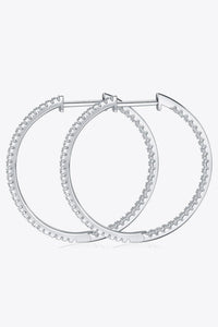 Inlaid Moissanite 925 Sterling Silver Hoop Earrings