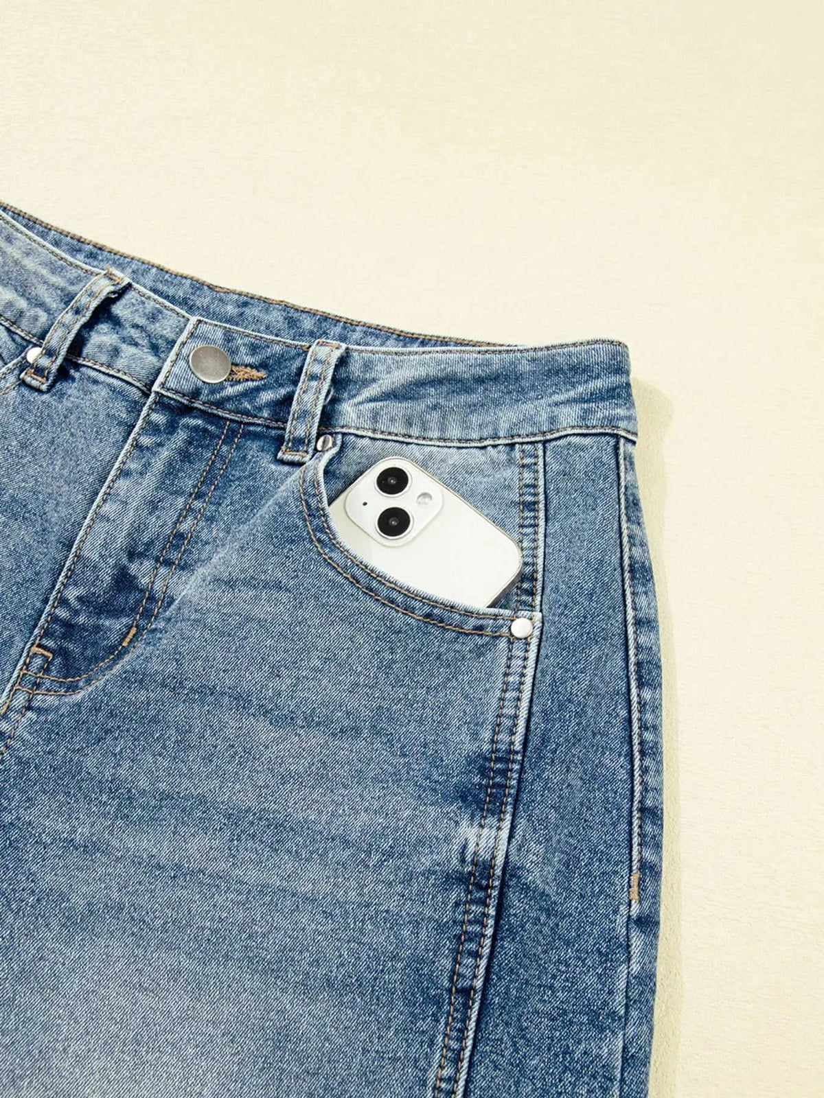 Vintage Washed Seam Detail Shift Jeans 100100563839679 76 Affordable Fashion Under $100 Jerry's Apparel 