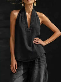 Full Size Halter Neck Top and Wide Leg Pants Plus Size 100100902768538 63 Affordable Fashion Under $100 Jerry's Apparel 