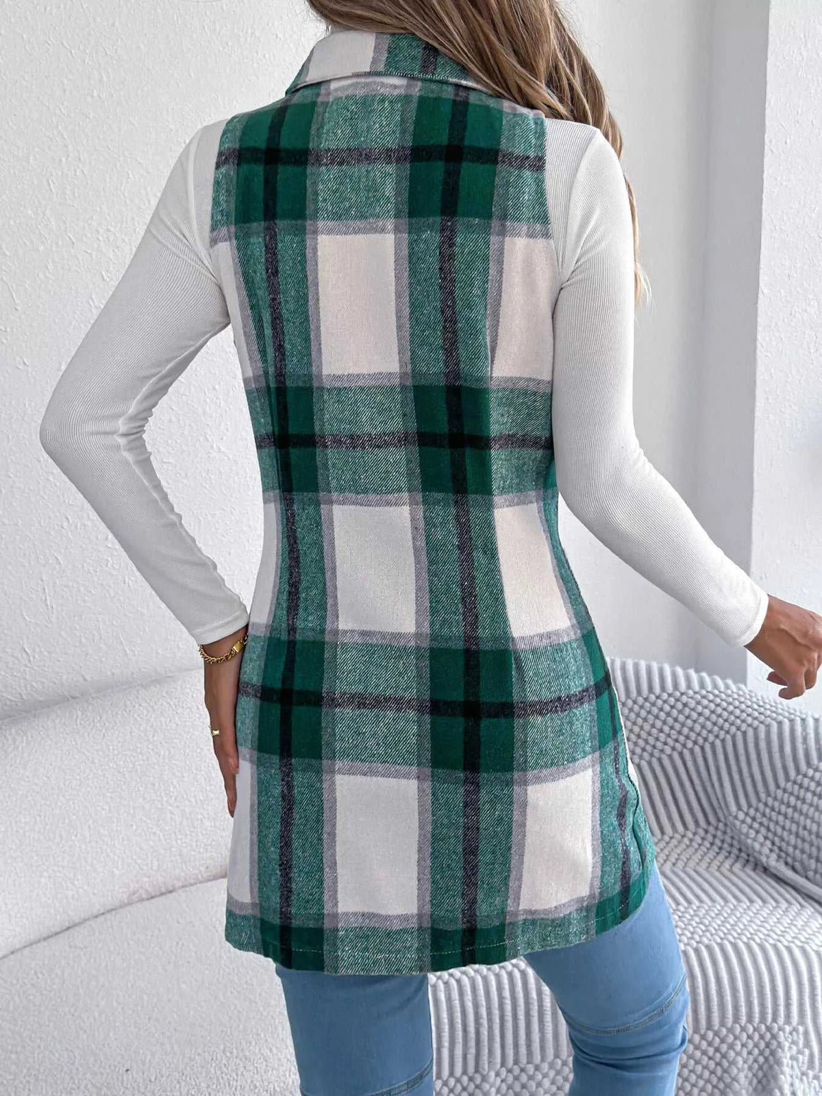 Plaid Double-Breasted Vest Coat 100100895699869 38 Affordable Fashion Under $100 Jerry's Apparel 