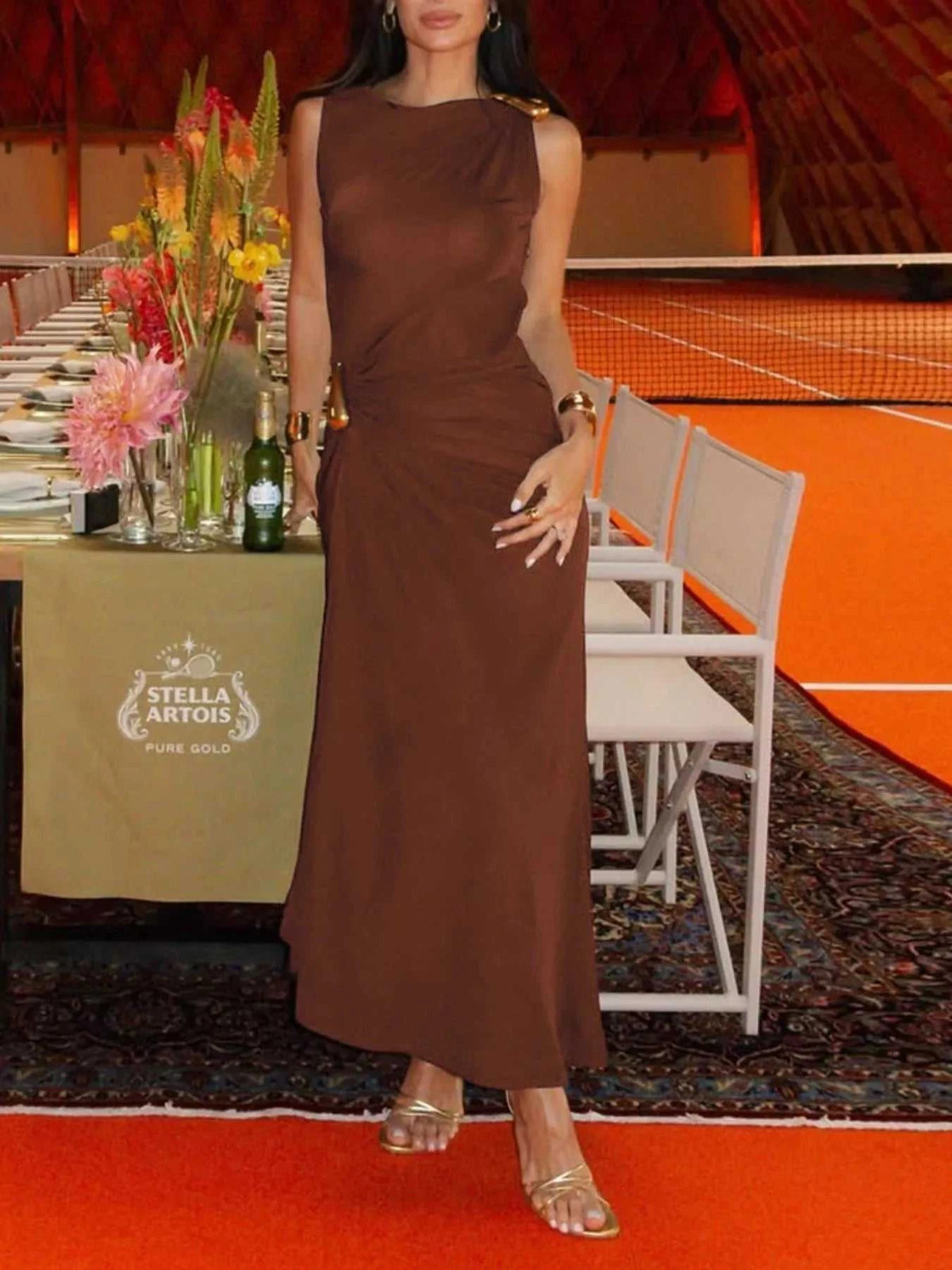 Draped Sleeveless Bodycon Maxi Dress with Metal Decorative 100100688722473 34 Affordable Fashion Under $100 Jerry's Apparel 