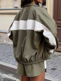 Color Block Zip Up Outerwear and Shorts Set 100100080069913 58 Men's Sets Jerry's Apparel 