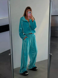 Zip Up Long Sleeve Top and Pants Set 100100041239879 73 Affordable Fashion Under $100 Jerry's Apparel 
