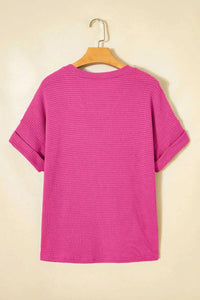 Textured Waffle Knit V-Neck T-Shirt 100100332511740 29 Affordable Fashion Under $100 Jerry's Apparel 