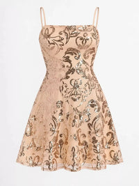 Sequin Square Neck Mini Dress 101001434570366 56 Women's Dress Gifts for Her Jerry's Apparel 