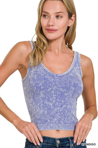 Zenana Washed Ribbed Seamless Cropped V-neck Tank Top 100100000961865 23 Affordable Fashion Under $100 Jerry's Apparel 