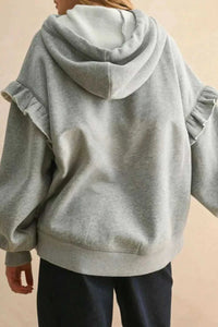 Ruffled Drawstring Long Sleeve Hoodie 100100982421706 52 Affordable Fashion Under $100 Jerry's Apparel 