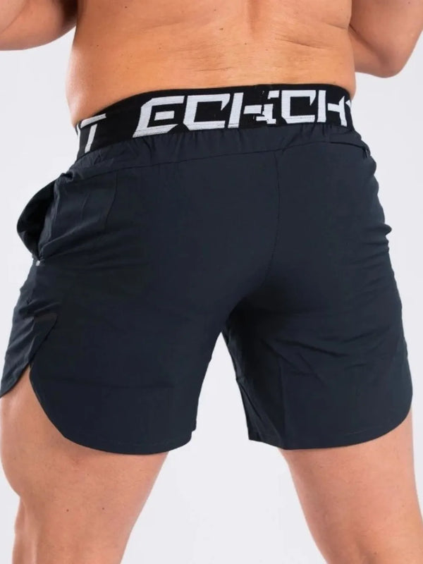 Men's Letter Elastic Waist Active Shorts