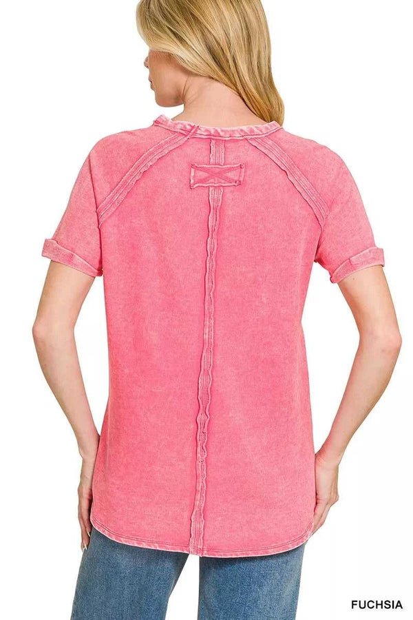 Zenana French Terry Washed Curved Hem Top 100100974721556 25 Jerry's Apparel 