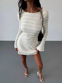 Textured Flare Sleeve Bodycon Mini Dress 101001508799944 53 Gifts for Her Jerry's Apparel 