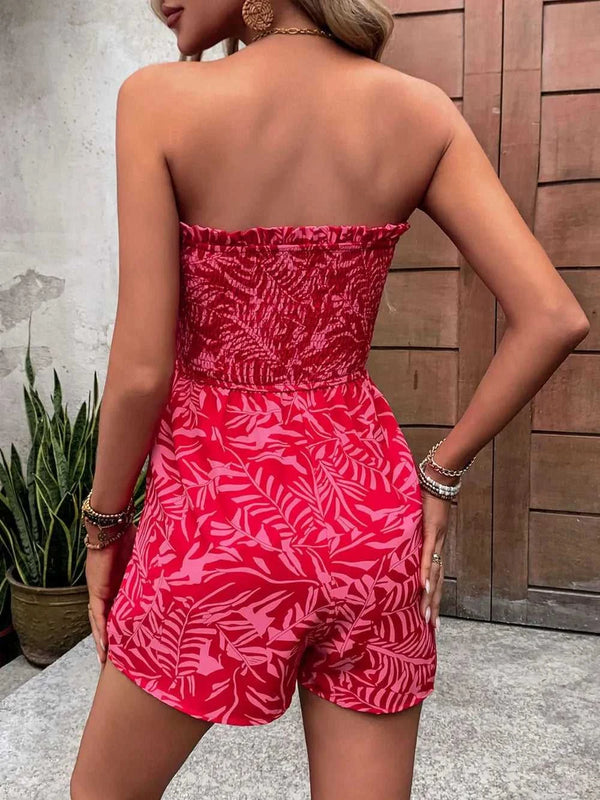 Perfee Smocked Printed Tube Romper with Pockets 100100478141583 29 Affordable Fashion Under $100 Jerry's Apparel 