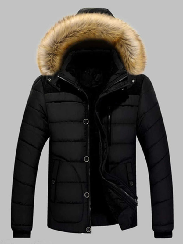 Men's Plus Size Padded Fur Hood Puffer Jacket 100400152368217 96 Affordable Fashion Under $100 Jerry's Apparel 