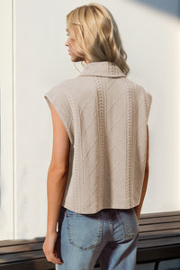 Double Take Snap Down Texture Crop Vest