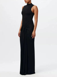 Sleeveless Mock Neck Knot Front Maxi Dress 100100133371526 32 Affordable Fashion Under $100 Jerry's Apparel 
