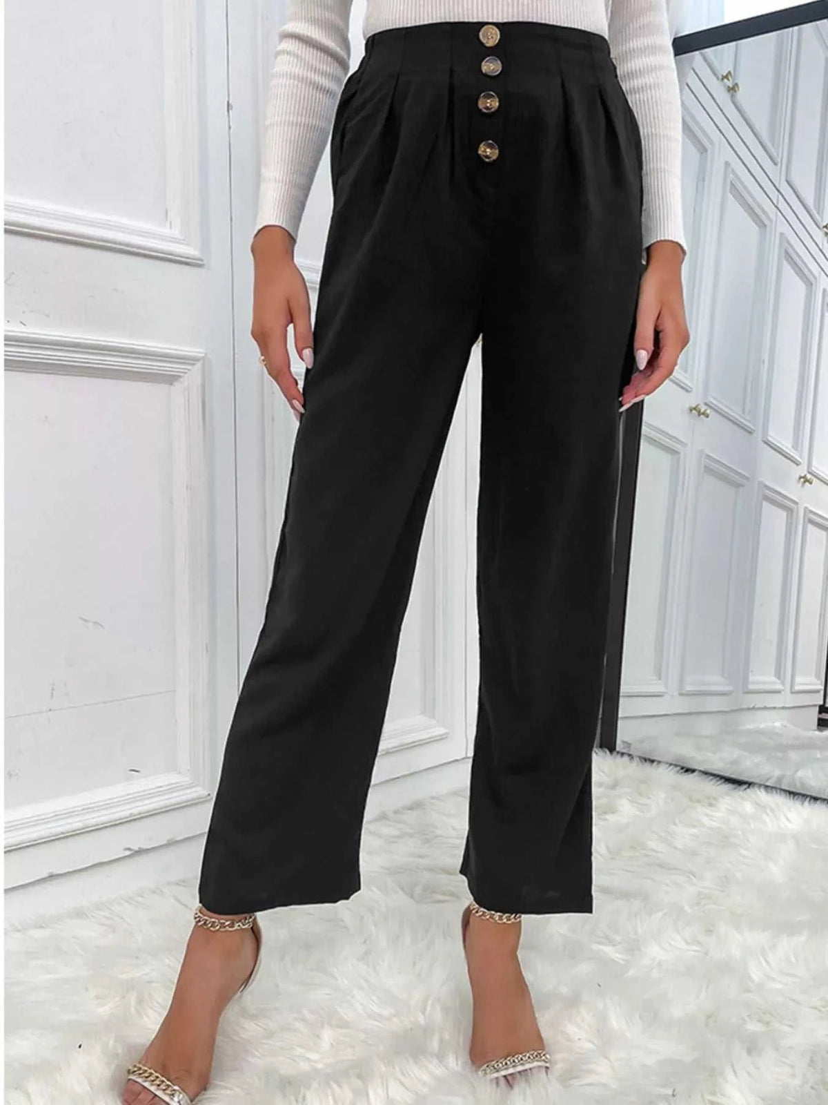 High Waist Wide Leg Pants 100100078272050 36 Affordable Fashion Under $100 Jerry's Apparel 