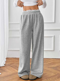 Lace Detail Wide Leg Casual Pants 100100750566333 33 Affordable Fashion Under $100 Jerry's Apparel 