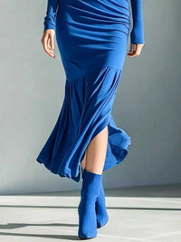 Full Size Slit Turtleneck Ruched Bodycon Mermaid Dress Plus Size 101001810997741 41 Affordable Fashion Under $100 Jerry's Apparel 